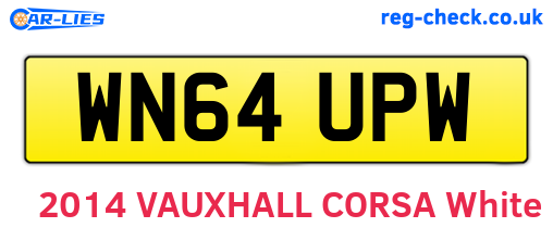 WN64UPW are the vehicle registration plates.