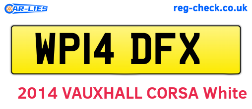 WP14DFX are the vehicle registration plates.