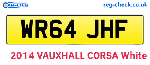 WR64JHF are the vehicle registration plates.