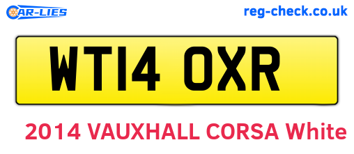 WT14OXR are the vehicle registration plates.
