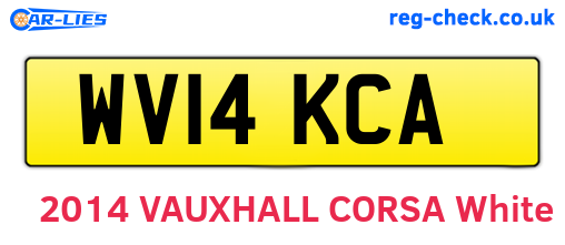 WV14KCA are the vehicle registration plates.