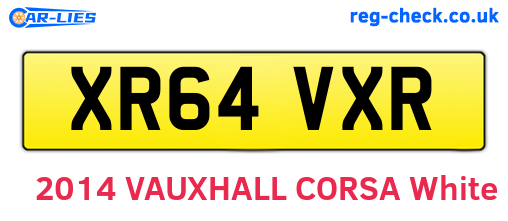 XR64VXR are the vehicle registration plates.