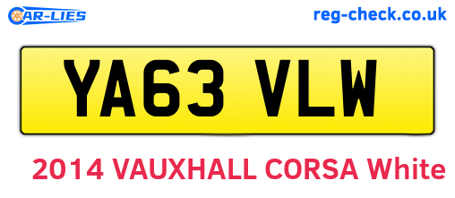 YA63VLW are the vehicle registration plates.