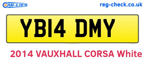 YB14DMY are the vehicle registration plates.