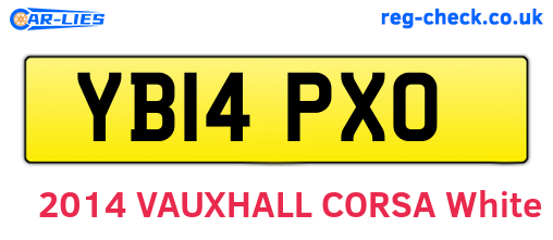 YB14PXO are the vehicle registration plates.