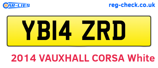 YB14ZRD are the vehicle registration plates.