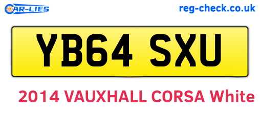 YB64SXU are the vehicle registration plates.