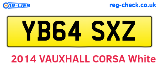 YB64SXZ are the vehicle registration plates.