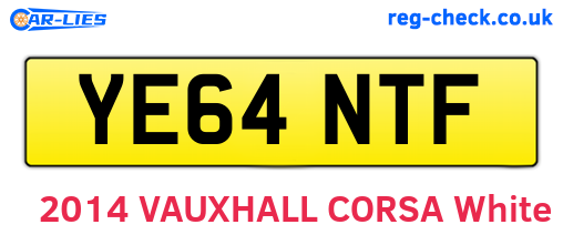 YE64NTF are the vehicle registration plates.