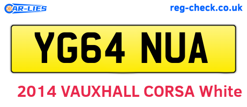 YG64NUA are the vehicle registration plates.