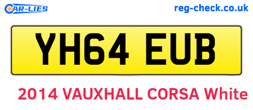 YH64EUB are the vehicle registration plates.