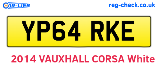 YP64RKE are the vehicle registration plates.