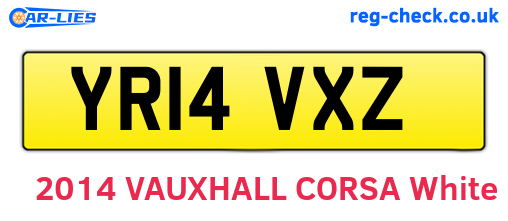 YR14VXZ are the vehicle registration plates.