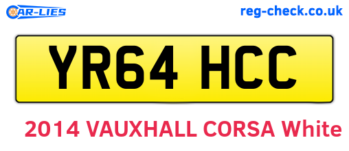 YR64HCC are the vehicle registration plates.