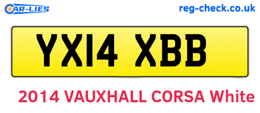 YX14XBB are the vehicle registration plates.