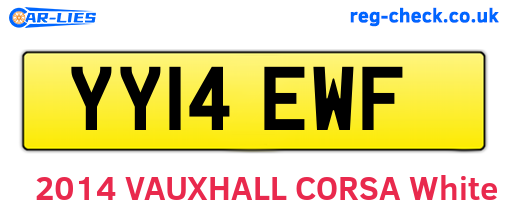YY14EWF are the vehicle registration plates.