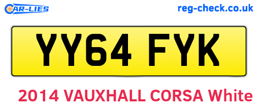 YY64FYK are the vehicle registration plates.