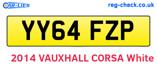 YY64FZP are the vehicle registration plates.