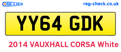 YY64GDK are the vehicle registration plates.