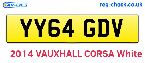 YY64GDV are the vehicle registration plates.