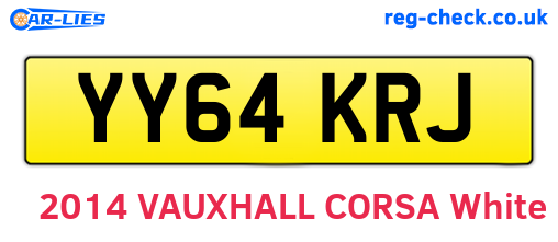 YY64KRJ are the vehicle registration plates.