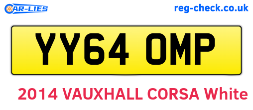 YY64OMP are the vehicle registration plates.
