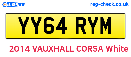 YY64RYM are the vehicle registration plates.