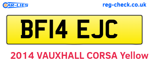 BF14EJC are the vehicle registration plates.