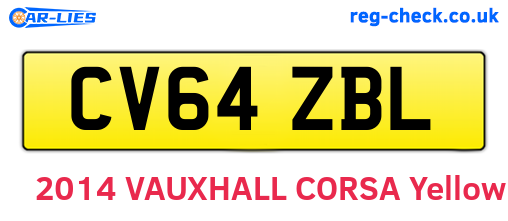 CV64ZBL are the vehicle registration plates.