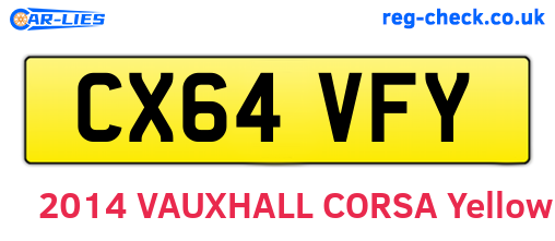 CX64VFY are the vehicle registration plates.