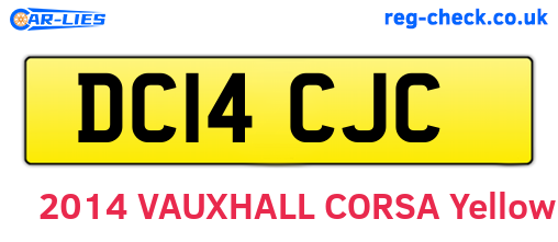 DC14CJC are the vehicle registration plates.