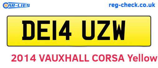 DE14UZW are the vehicle registration plates.