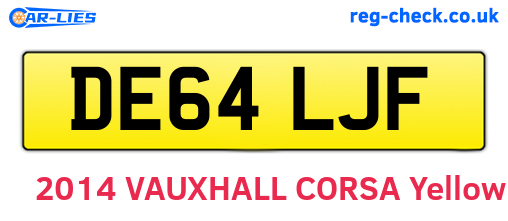 DE64LJF are the vehicle registration plates.