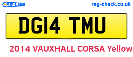 DG14TMU are the vehicle registration plates.
