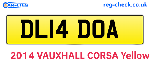 DL14DOA are the vehicle registration plates.