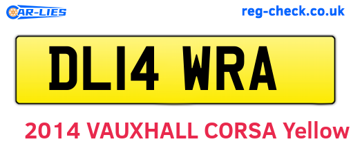 DL14WRA are the vehicle registration plates.