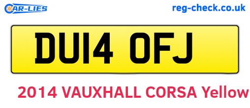 DU14OFJ are the vehicle registration plates.