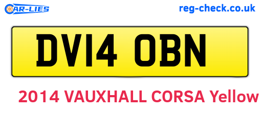 DV14OBN are the vehicle registration plates.