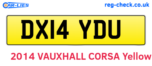 DX14YDU are the vehicle registration plates.