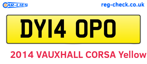 DY14OPO are the vehicle registration plates.