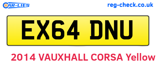 EX64DNU are the vehicle registration plates.