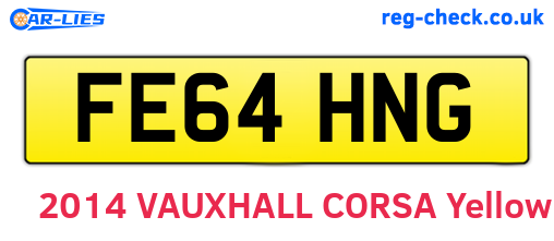 FE64HNG are the vehicle registration plates.