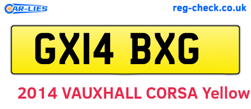 GX14BXG are the vehicle registration plates.