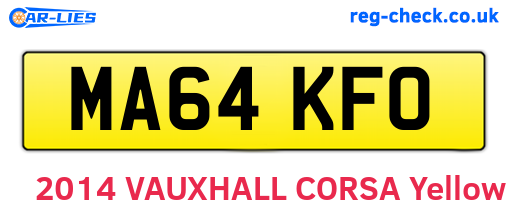 MA64KFO are the vehicle registration plates.