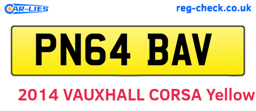 PN64BAV are the vehicle registration plates.