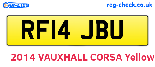 RF14JBU are the vehicle registration plates.