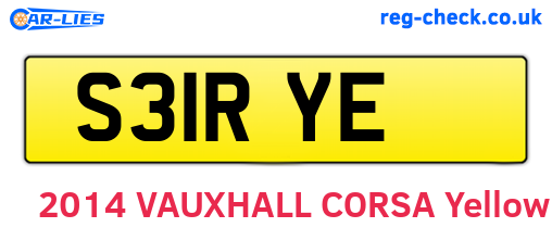 S31RYE are the vehicle registration plates.
