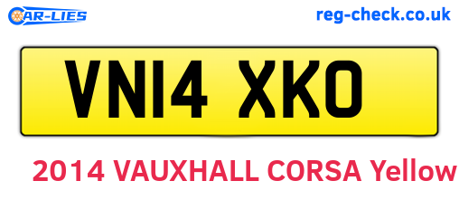 VN14XKO are the vehicle registration plates.