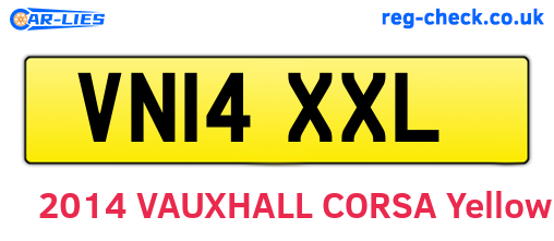 VN14XXL are the vehicle registration plates.