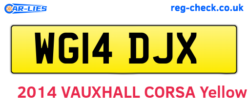 WG14DJX are the vehicle registration plates.